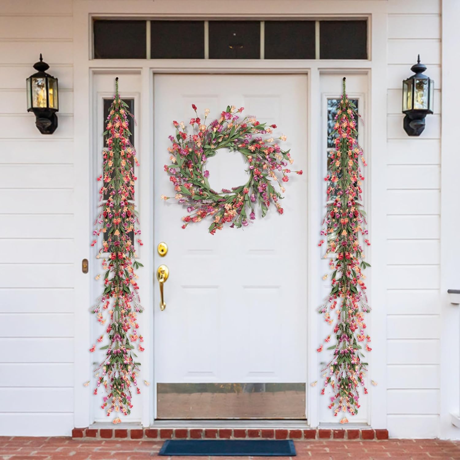 Artgar 24 Inch Front Door Wreath Red Orange Purple