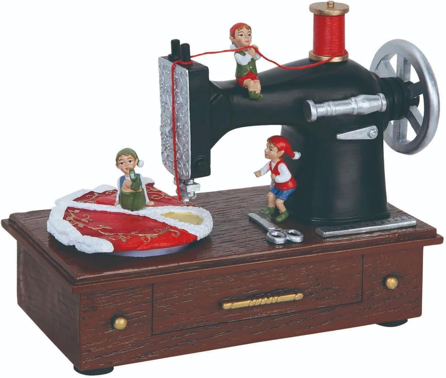 Musical Elf Sewing Machine Decor Figures Set of 2