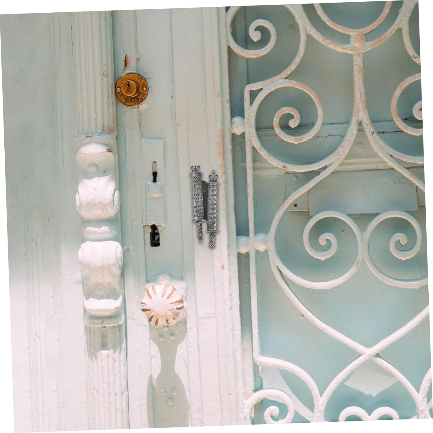 Metal Mezuzah Scroll Jewish Door Blessing Decor