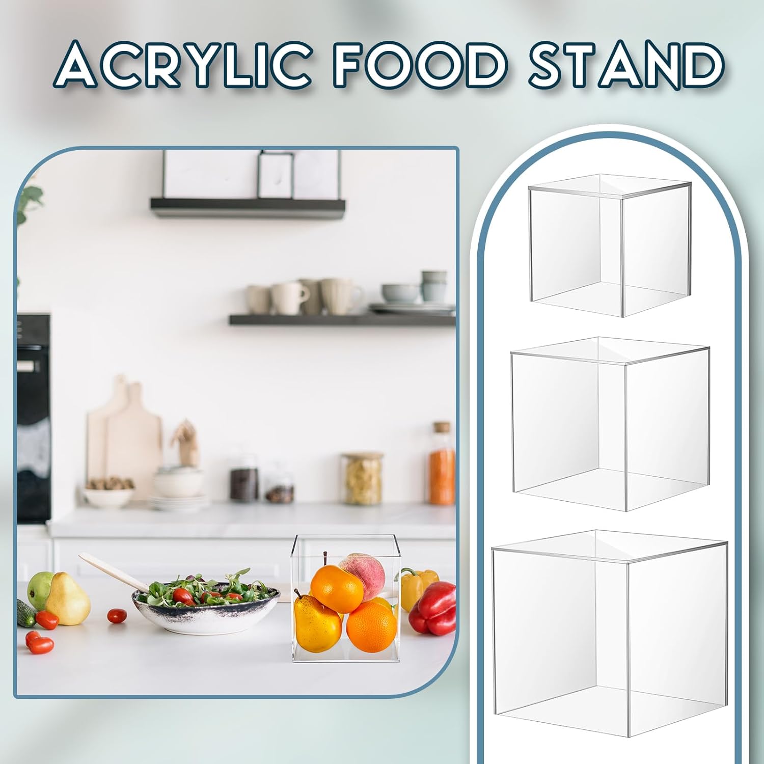 Kigley 6 Pcs Acrylic Display Boxes for Food and Jewelry