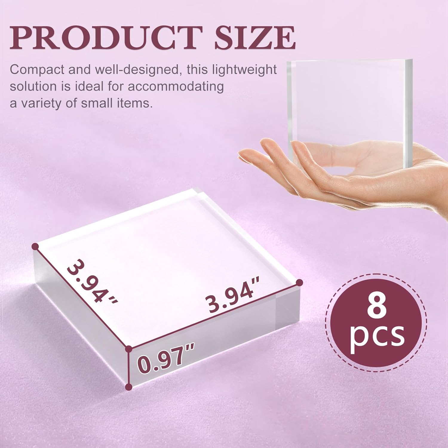 8 Piece Acrylic Base Stand for Display
