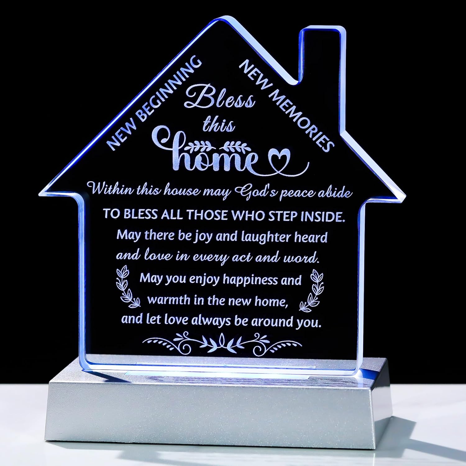 Movdyka Housewarming Crystal Keepsake with LED Light