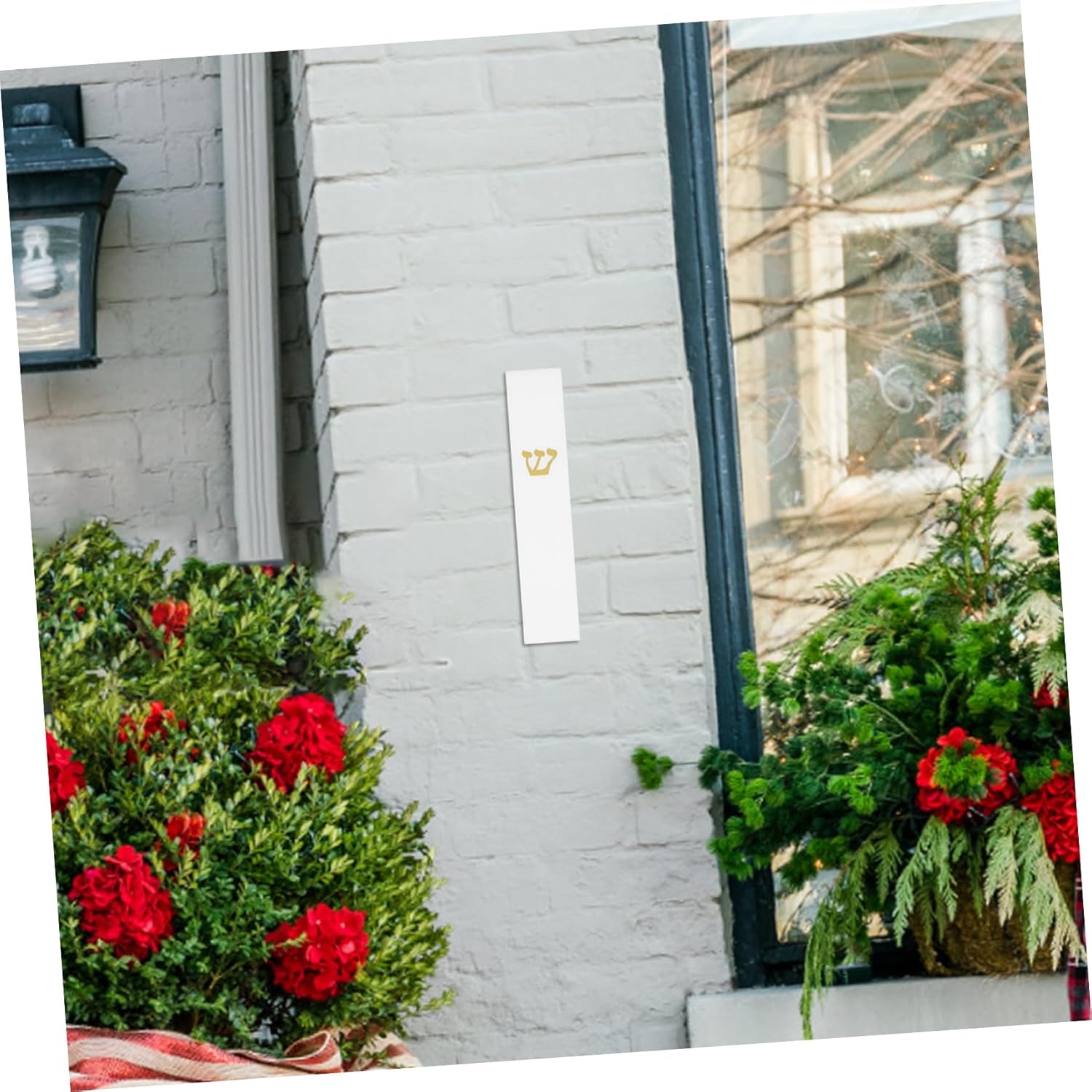 Unomor White Decor Mezuzah Resin Doorpost Ornament