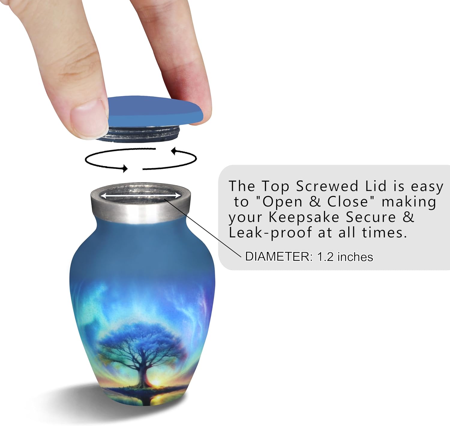 M MEILINXU Miniature Decorative Urn with Tree of Life Design