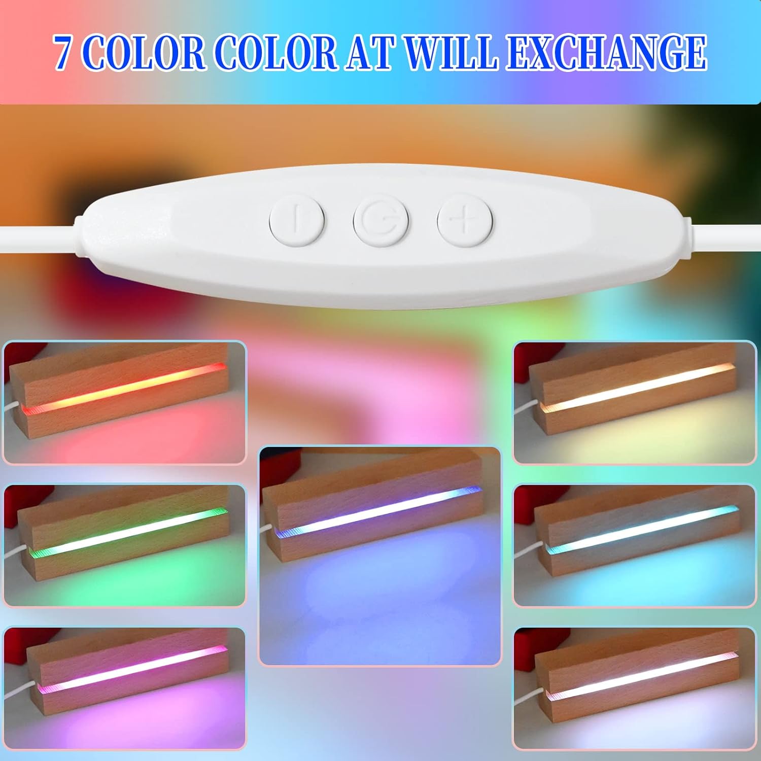 4 Pcs 59 Wood Rectangle LED Display Pedestal