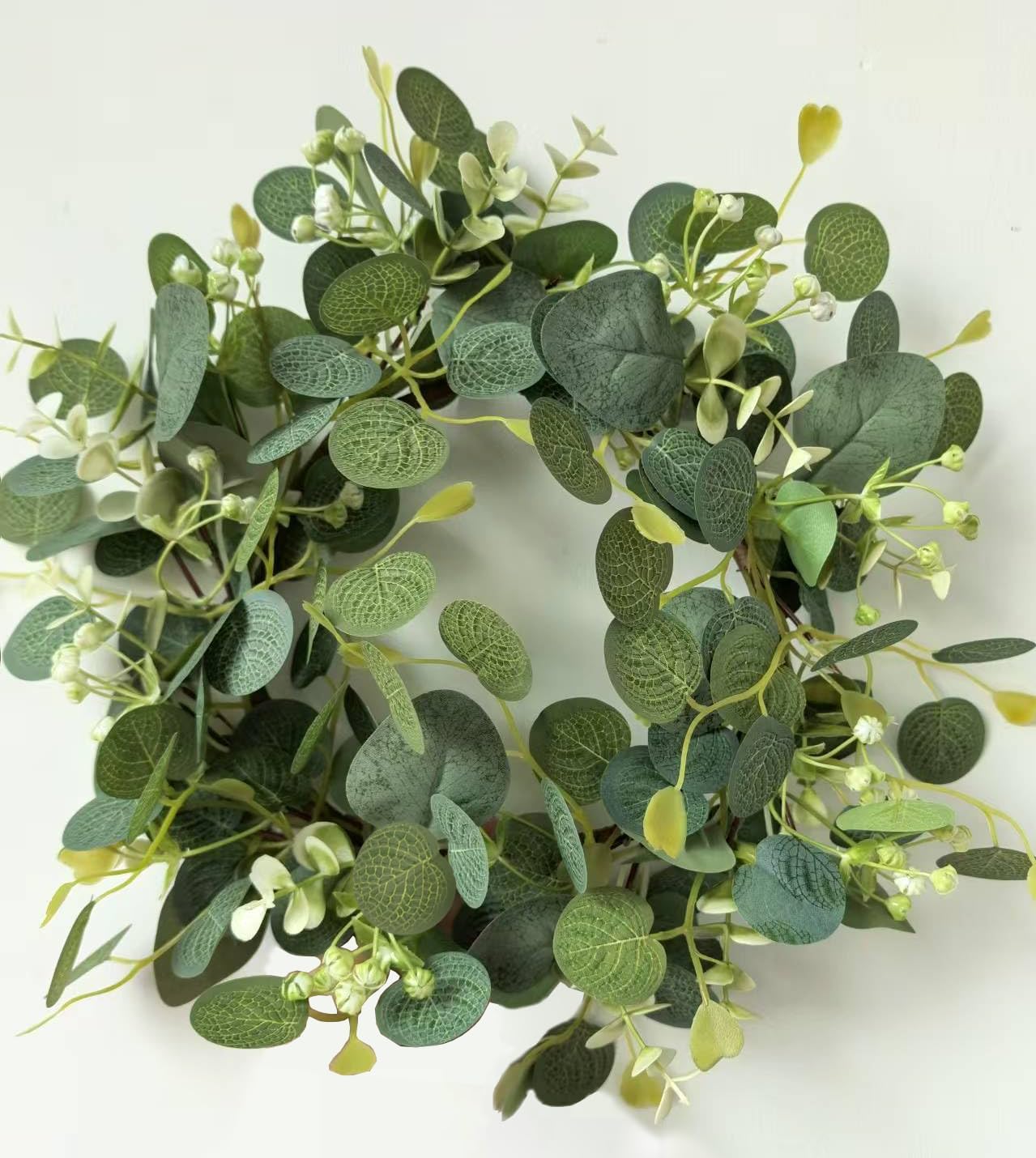 LSKYTOP 12 Inch Artificial Eucalyptus Wreath with Berries