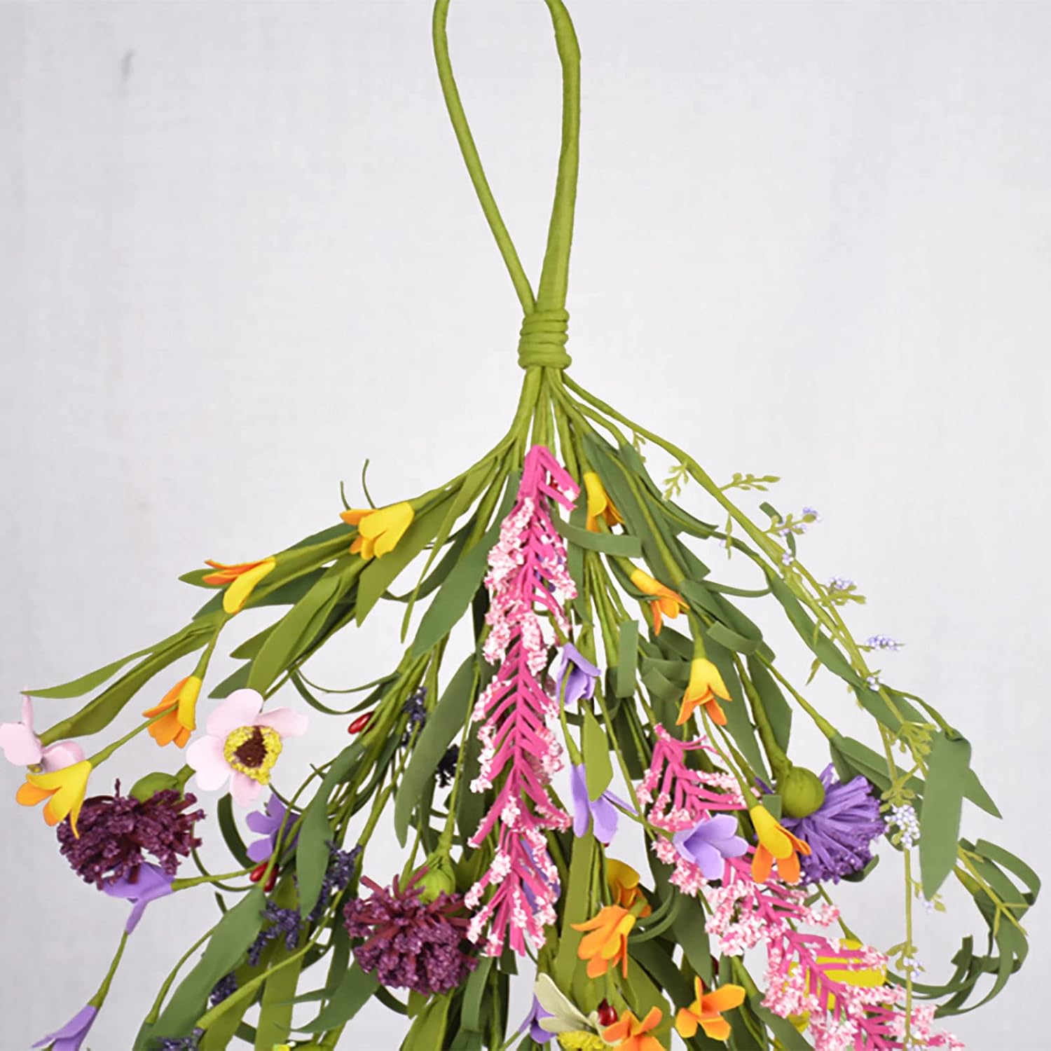 25in Artificial Daisy Teardrop Swag Front Door Decor