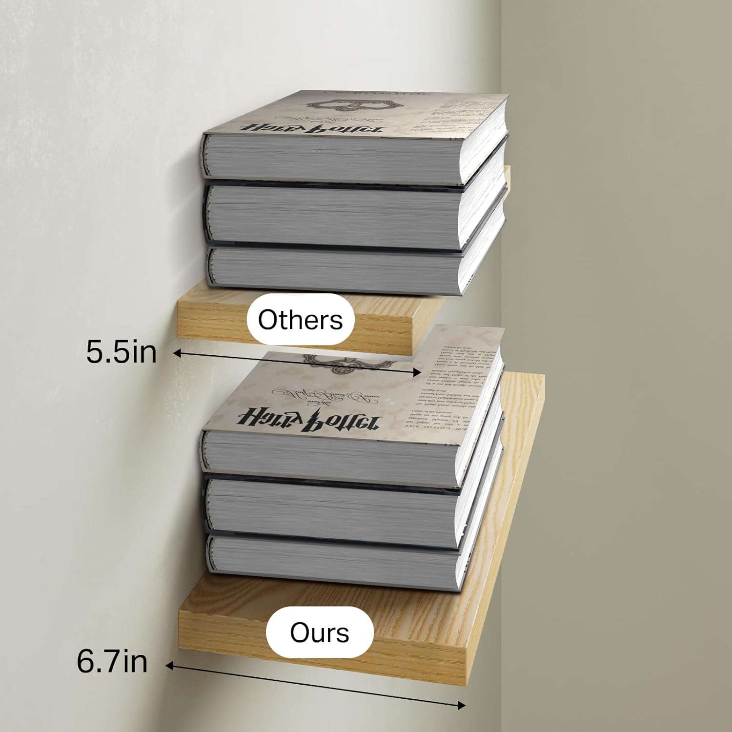 BAYKA Floating Shelves Set of 2 for Bathroom Bedroom Living Room Kitchen