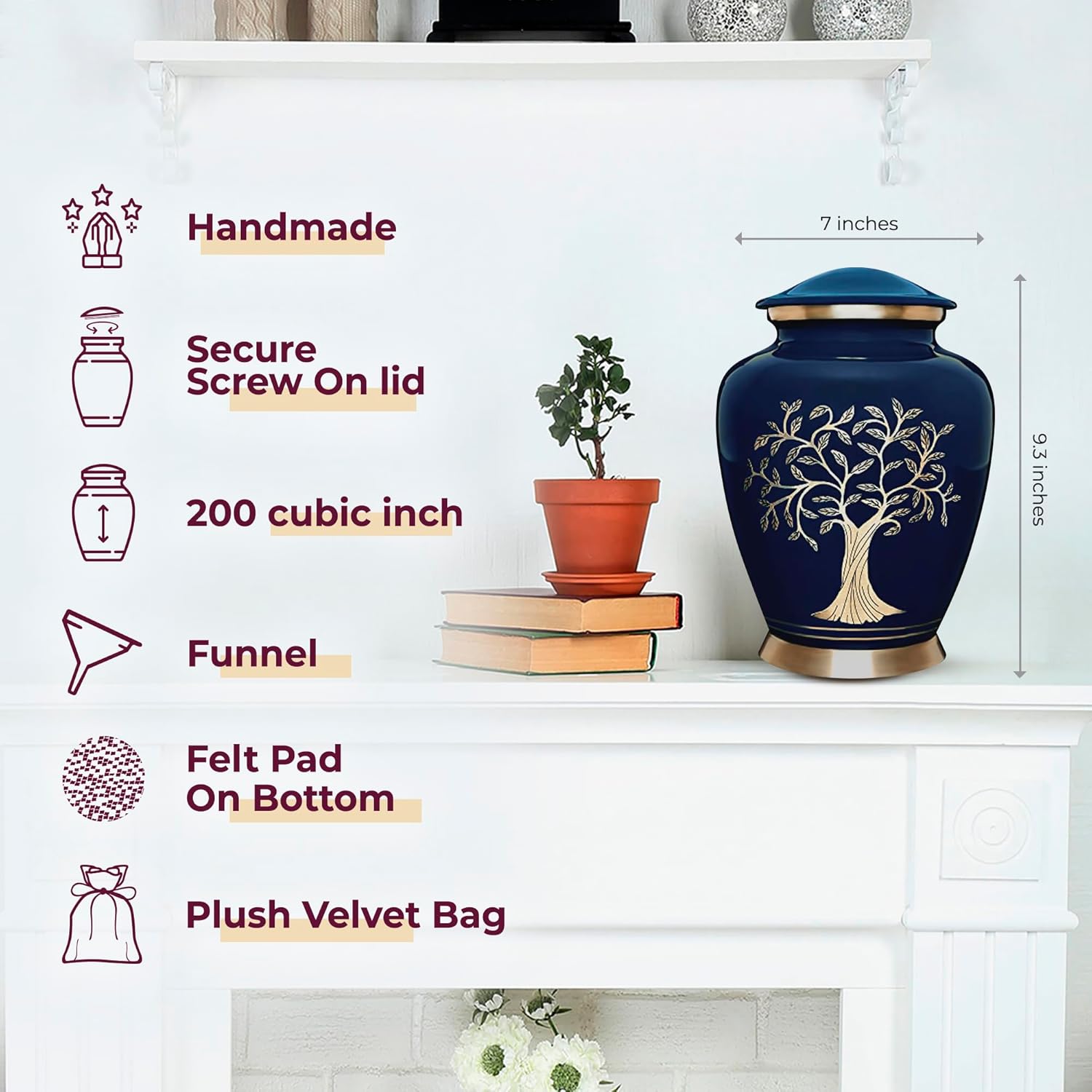 Trupoint Memorials Cremation Urn Blue Tree of Life