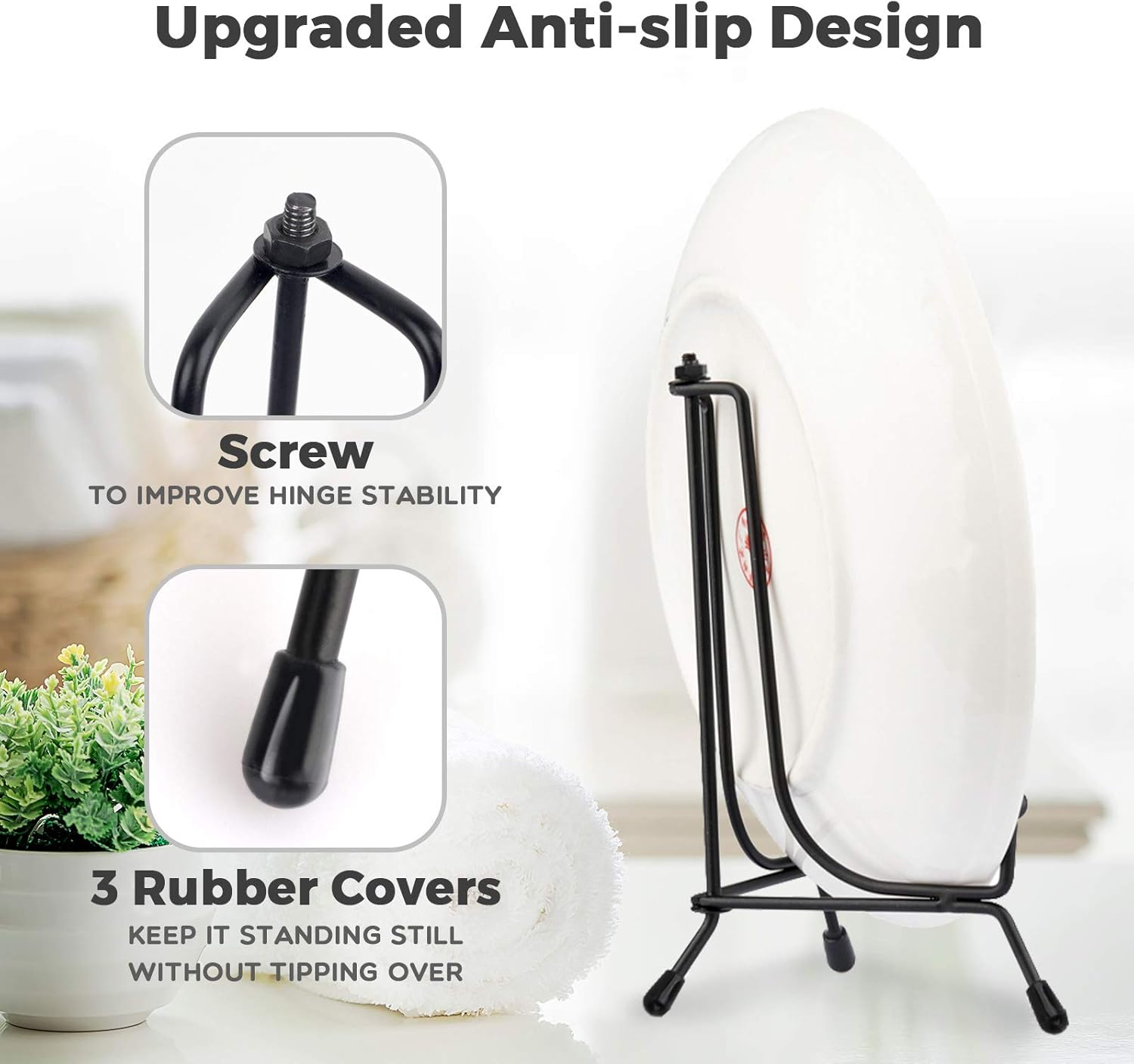 Mocoosy 4 Pack Anti-Slip Plate Stands for Display