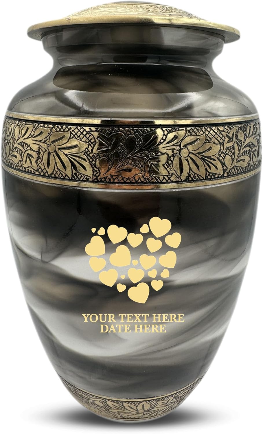 Custom Cremation Urn With Heart Design - Personalized Engraving Suzesta Series