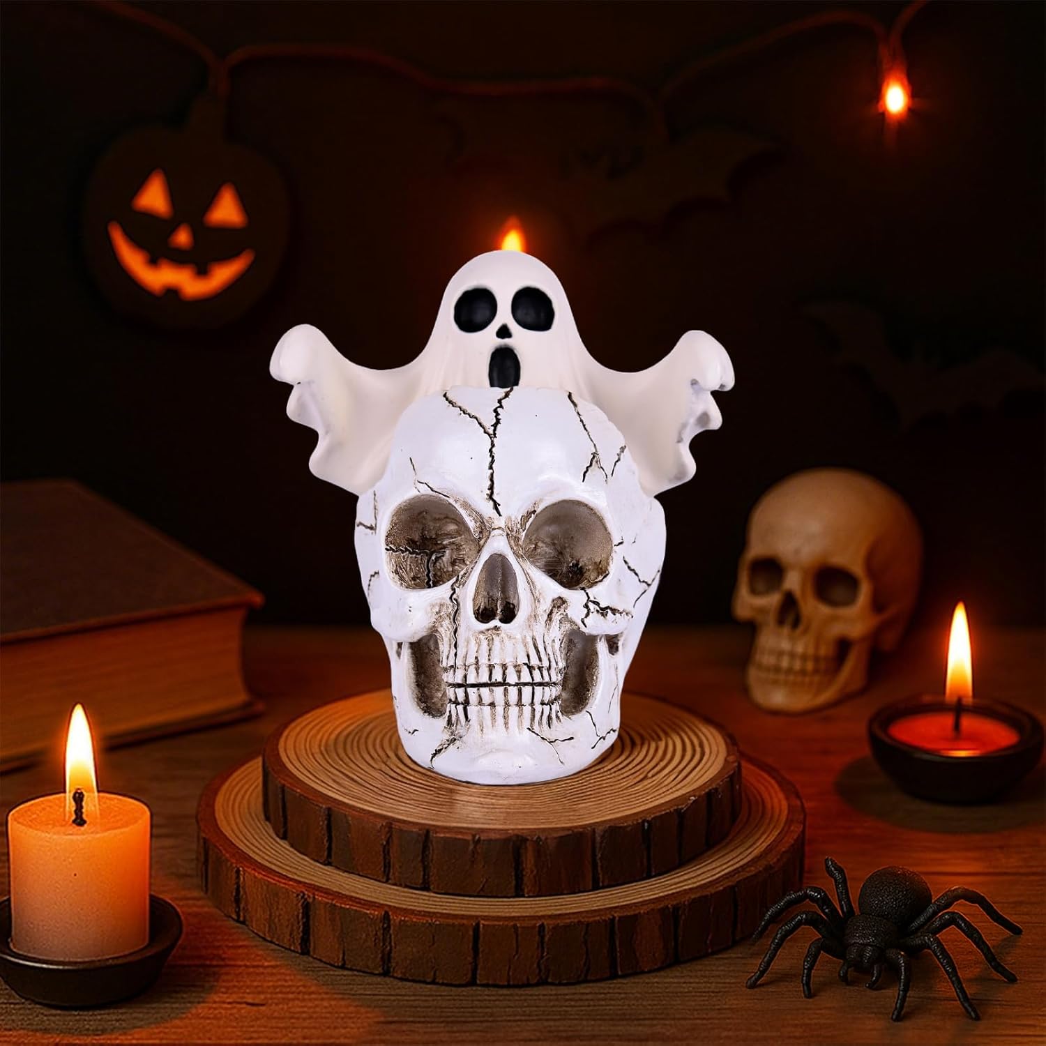 LCCCK Mini Skull and Ghost Halloween Decor Figurine