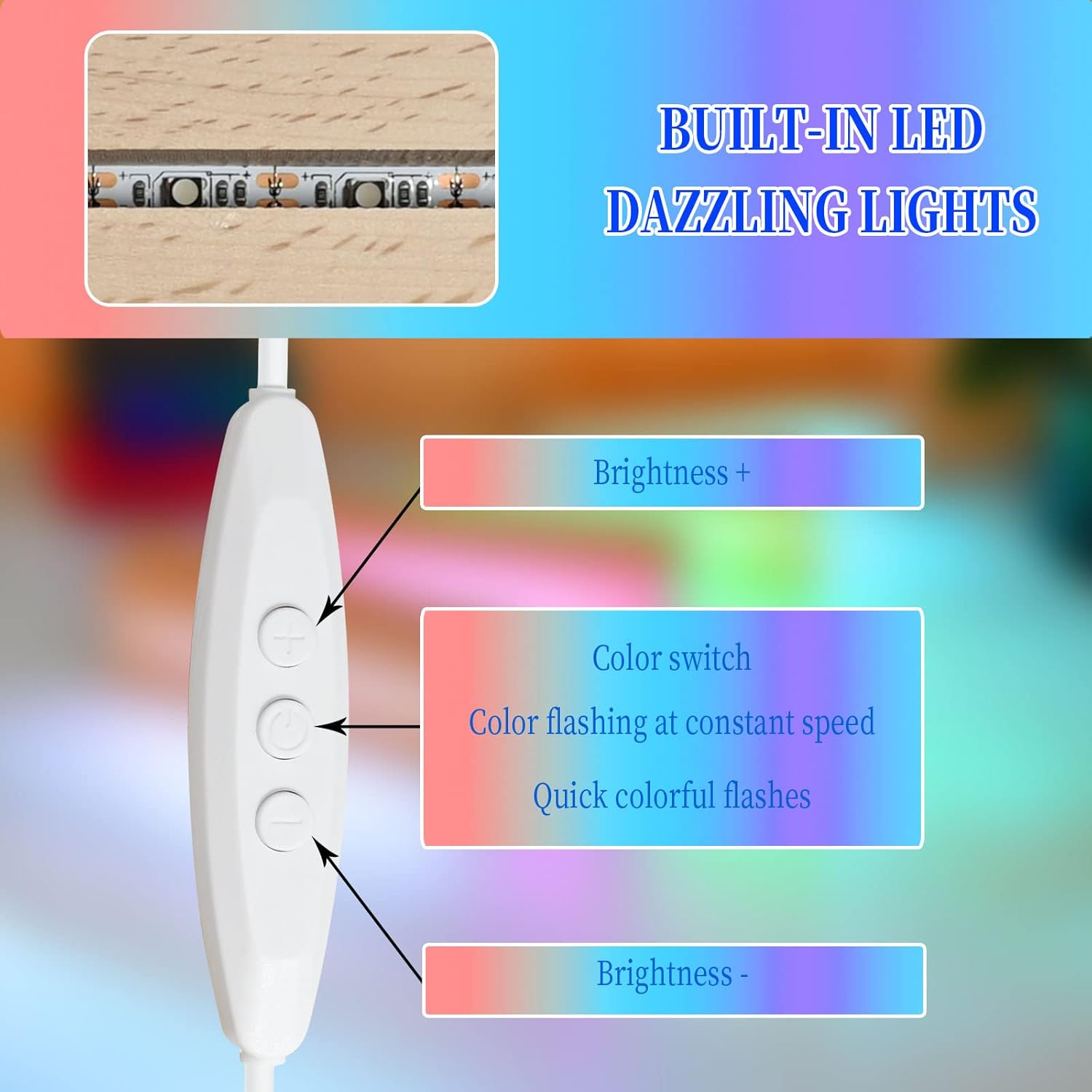 4 Pcs 59 Wood Rectangle LED Display Pedestal