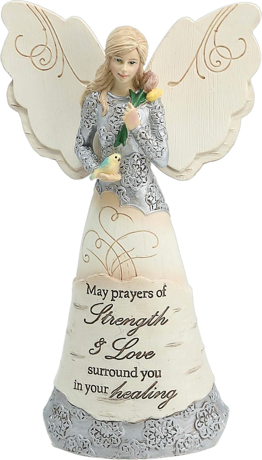 82348 Strength and Healing Angel Figurine 65 Inch White