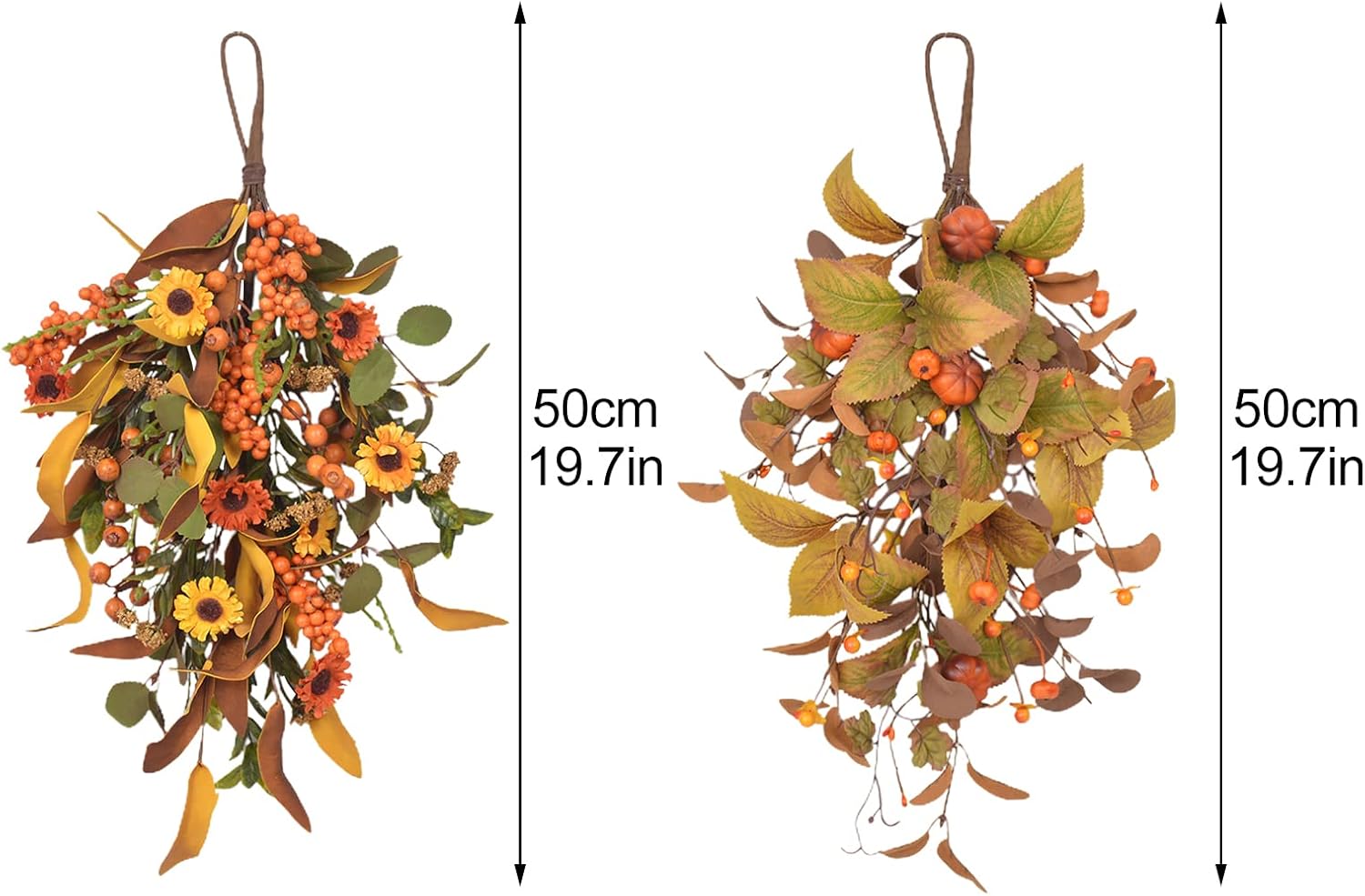 JUOPZKENN Fall Teardrop Swag for Front Door Decor