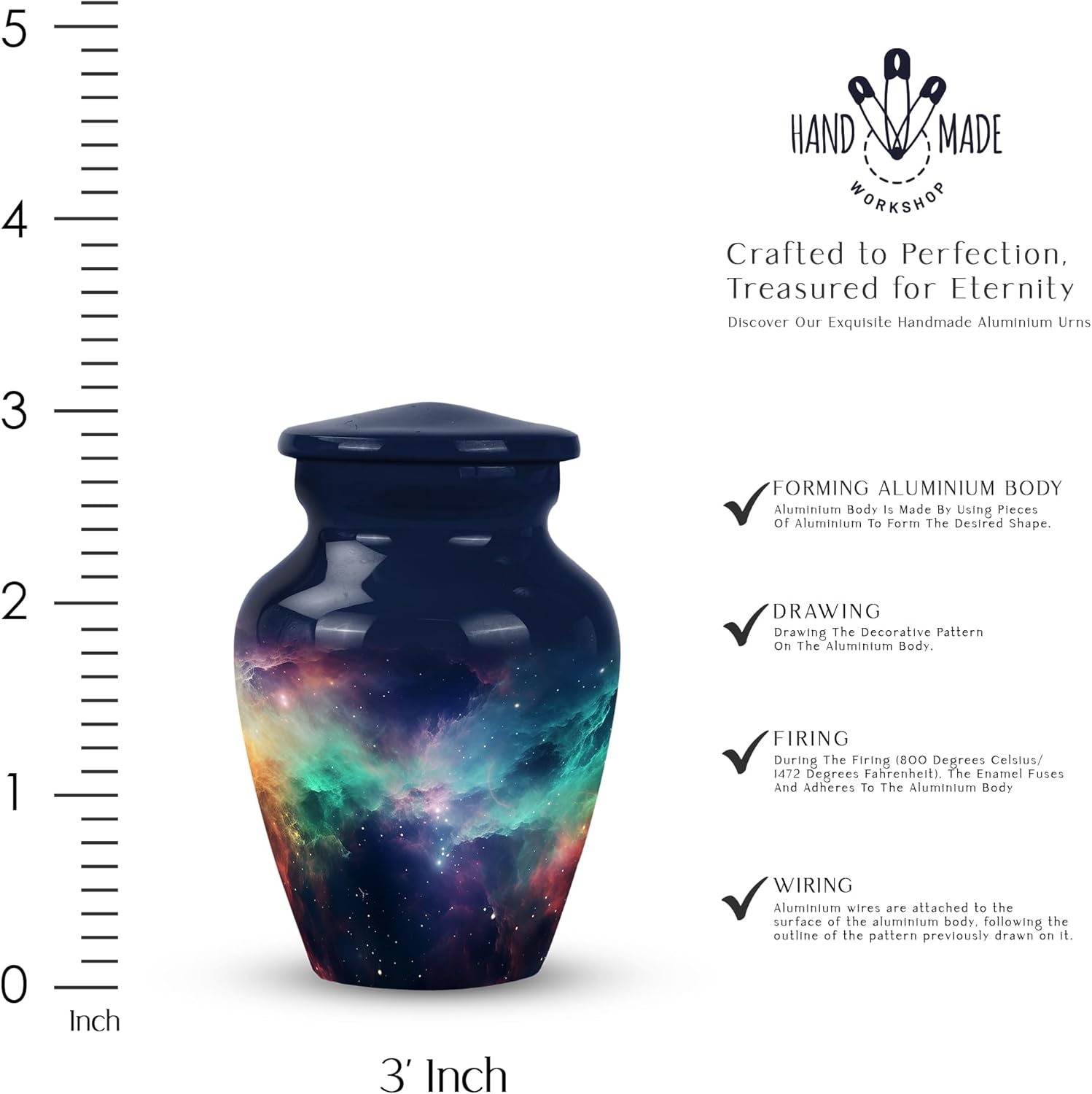 Galaxy Urns for Ashes - 3 Inch Metal Keepsake Urn