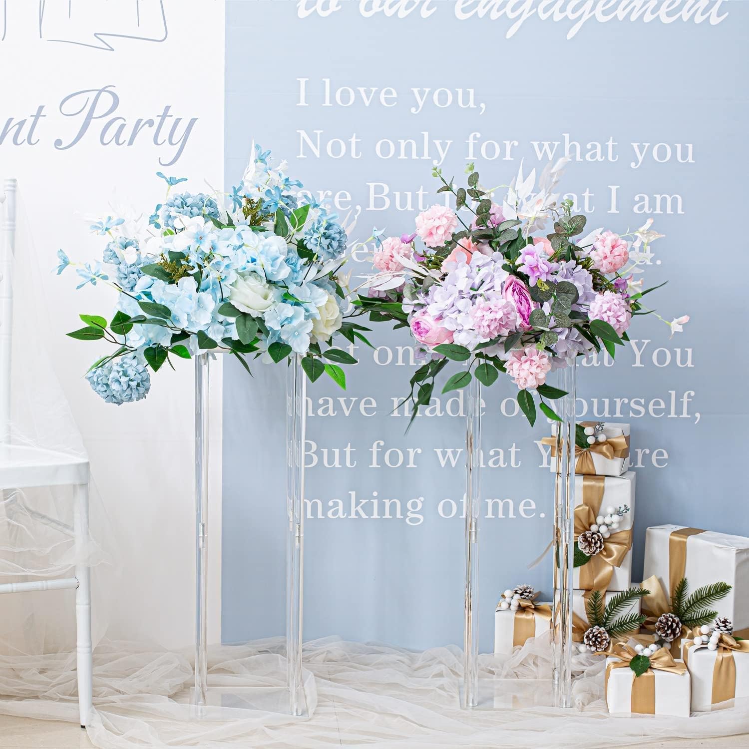 LANLONG 2 Pcs Acrylic Vase Wedding Centerpieces