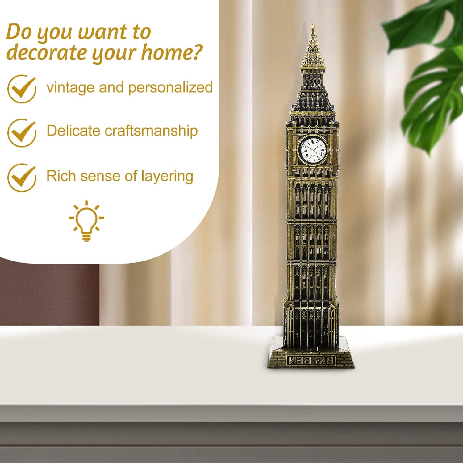 Zerodeko Big Ben Statue for Home Decoration