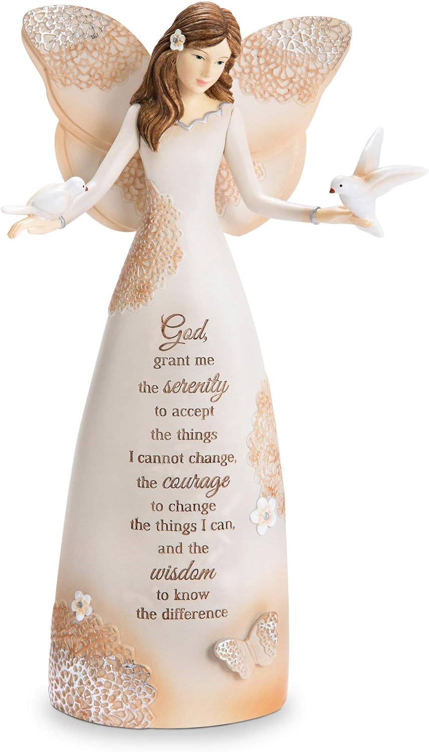 Serenity Angel Figurine 9 Silver White
