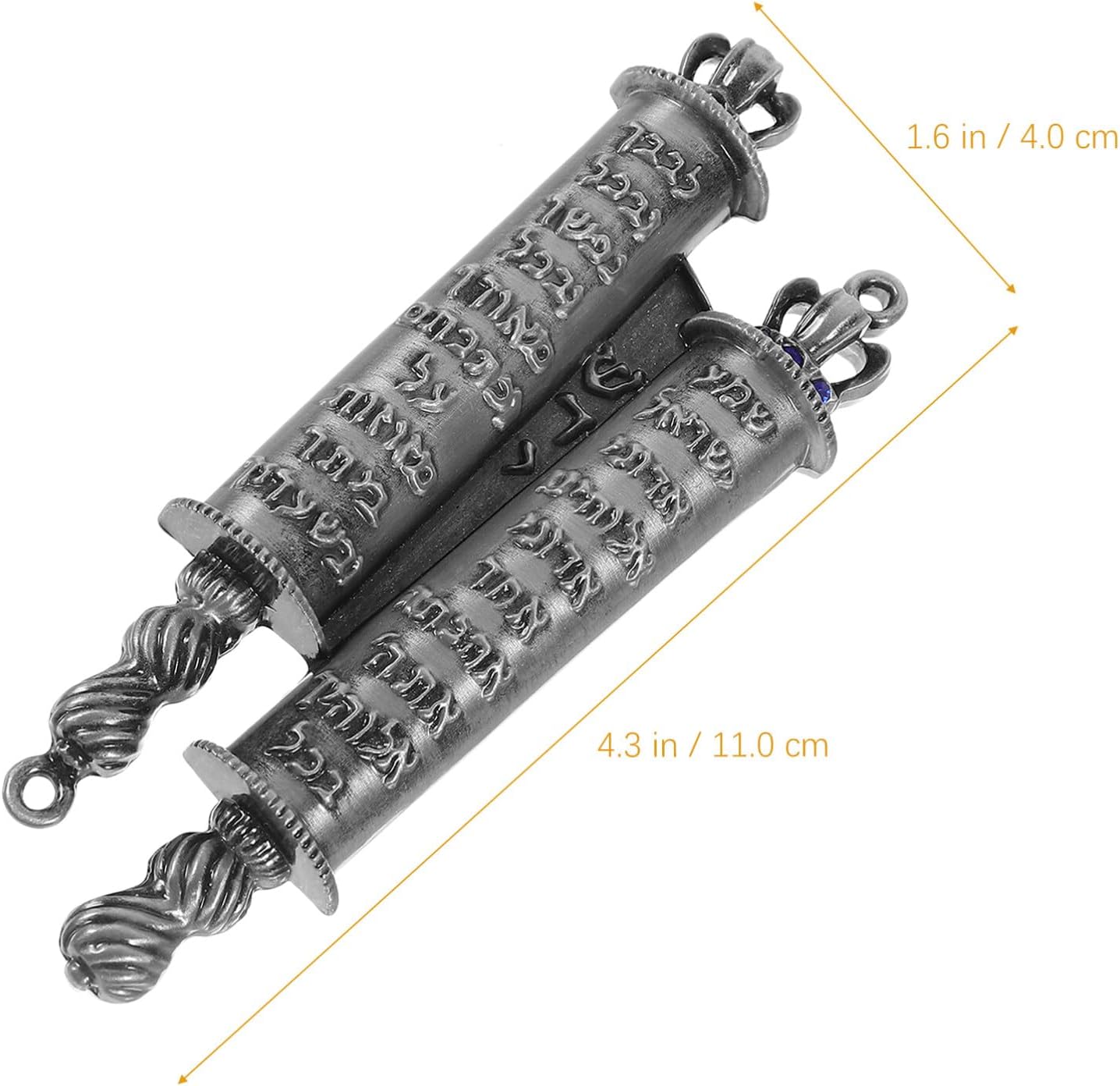 PRETYZOOM Pewter Mezuzah Scroll Decor for Front Door