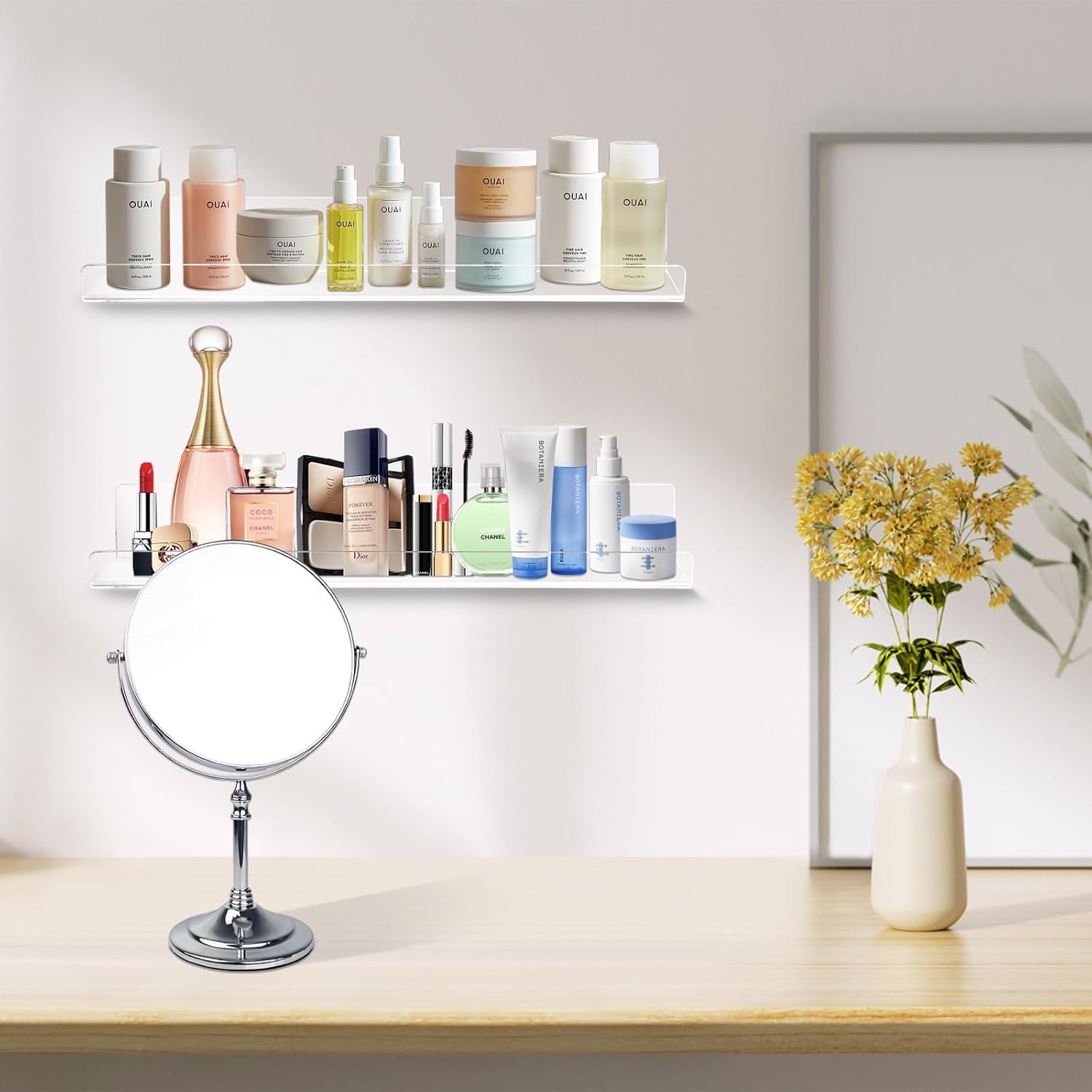 Dezzer 4 Pack Floating Acrylic Shelves for Wall