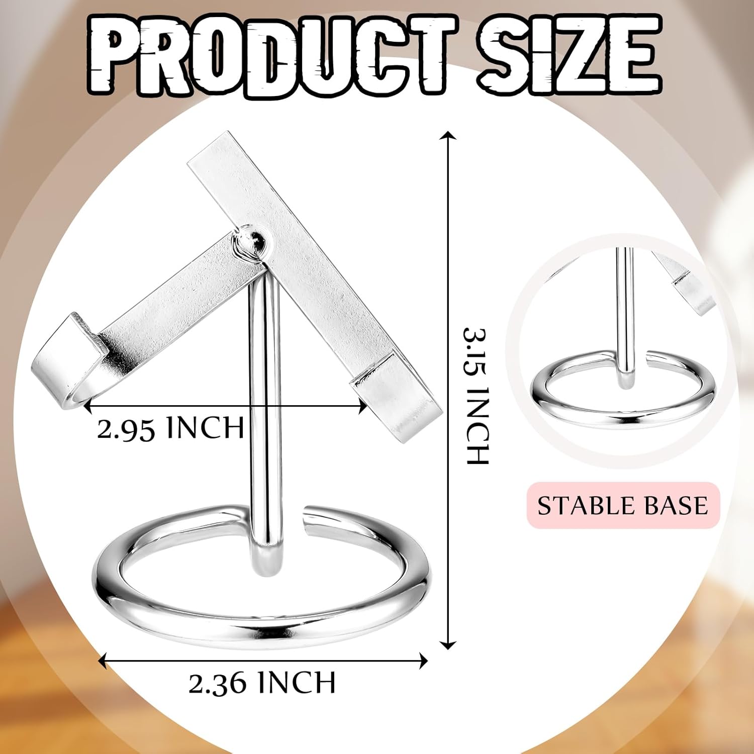 Shimeyao 4 Pcs Silver Metal Crystal Heart Stand