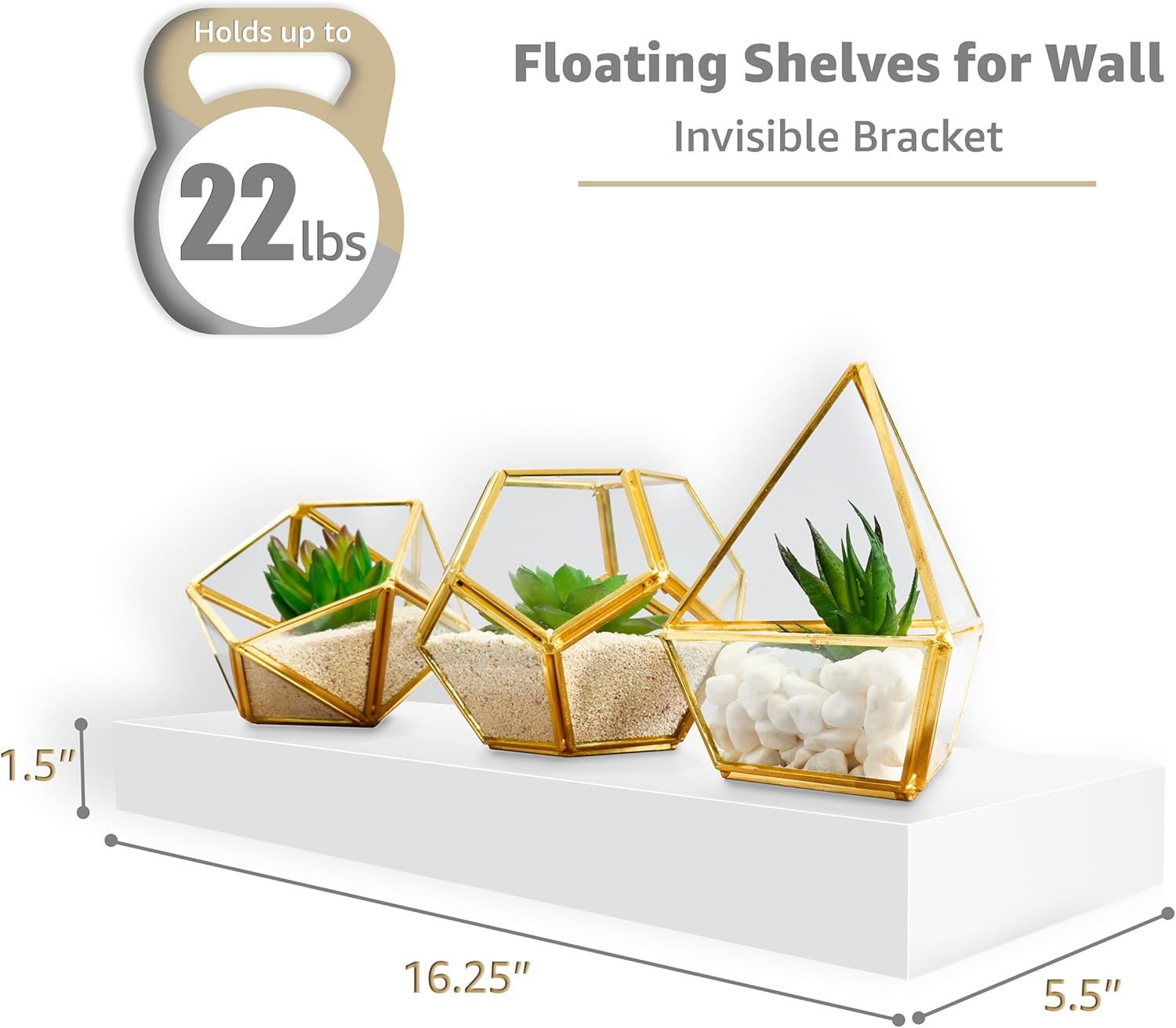 Sorbus Floating Shelves Wall Mount White 2 Pack