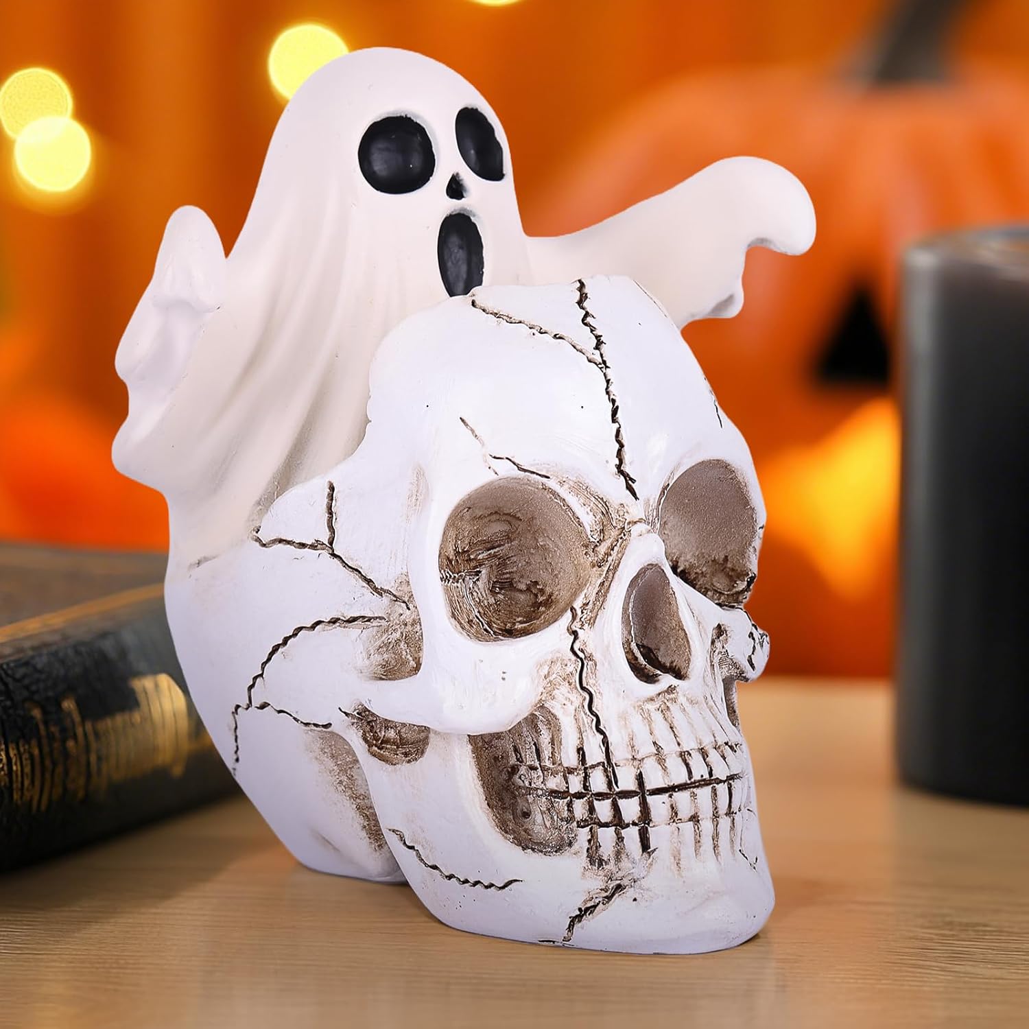 LCCCK Mini Skull and Ghost Halloween Decor Figurine