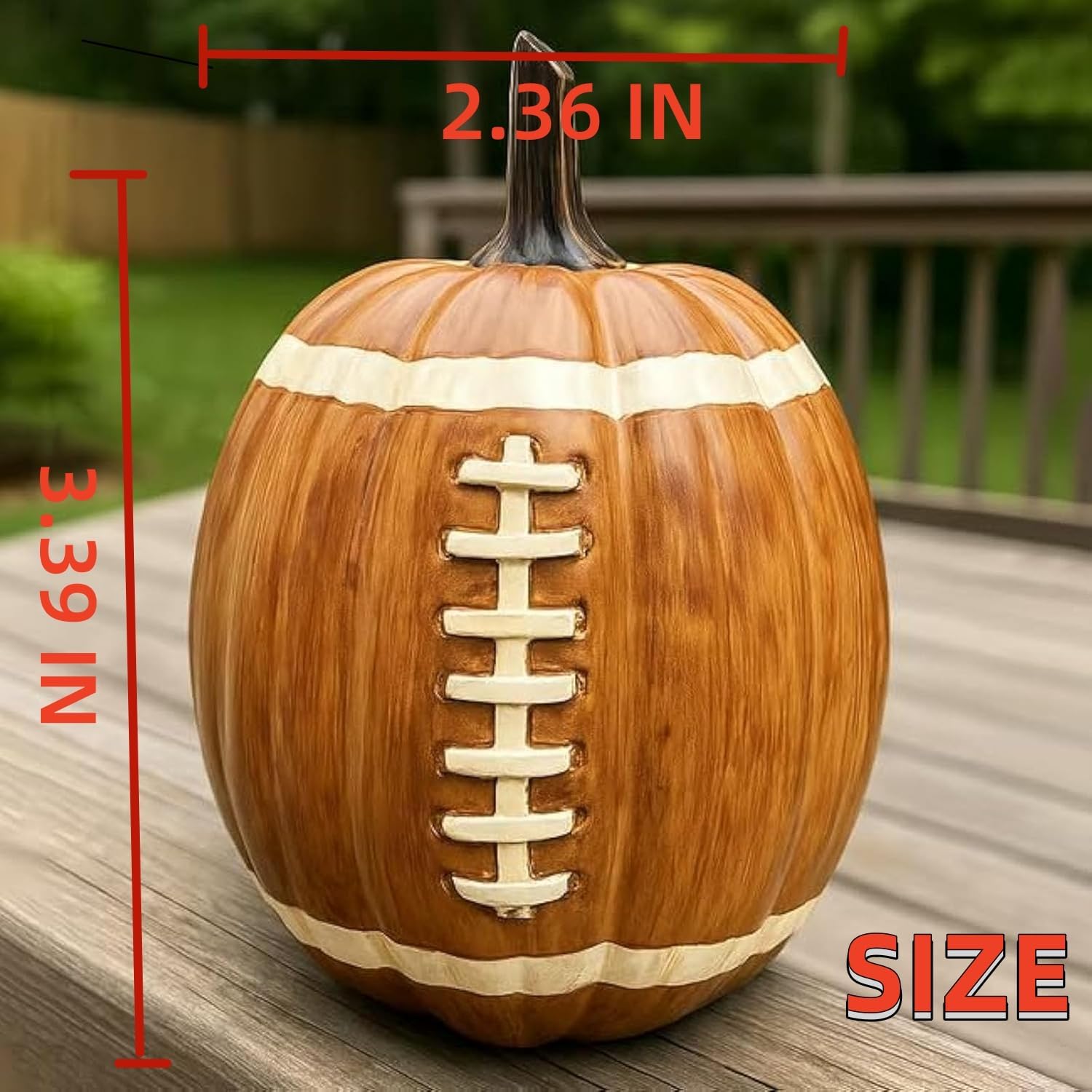 Football Pumpkin Ceramic Decor 2pcs