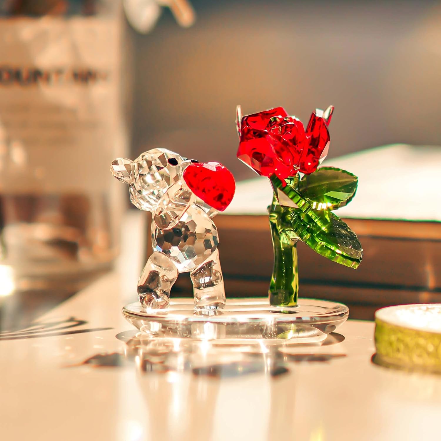 HD Crystal Butterfly and Bear Figurine Set 1