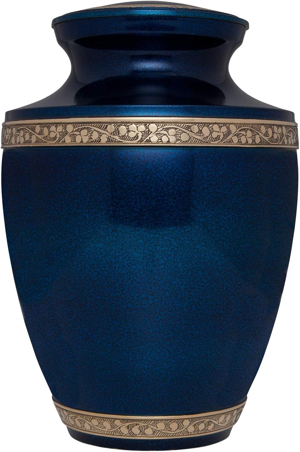 Blue Brass Cremation Urn - Torino Model for Adult Ashes