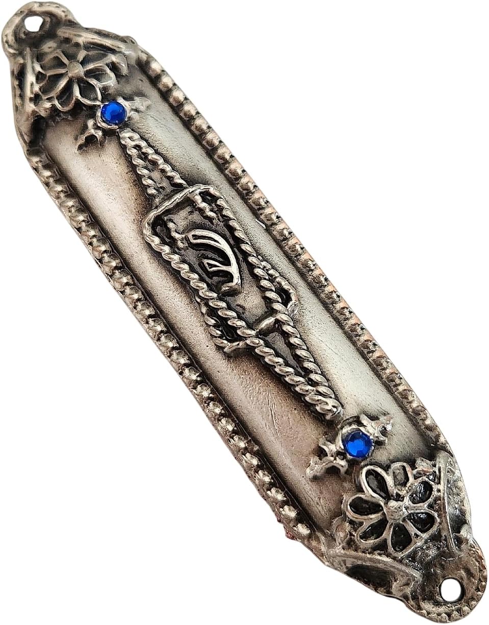 4 Inch Pewter Mezuzah Case with Star of David