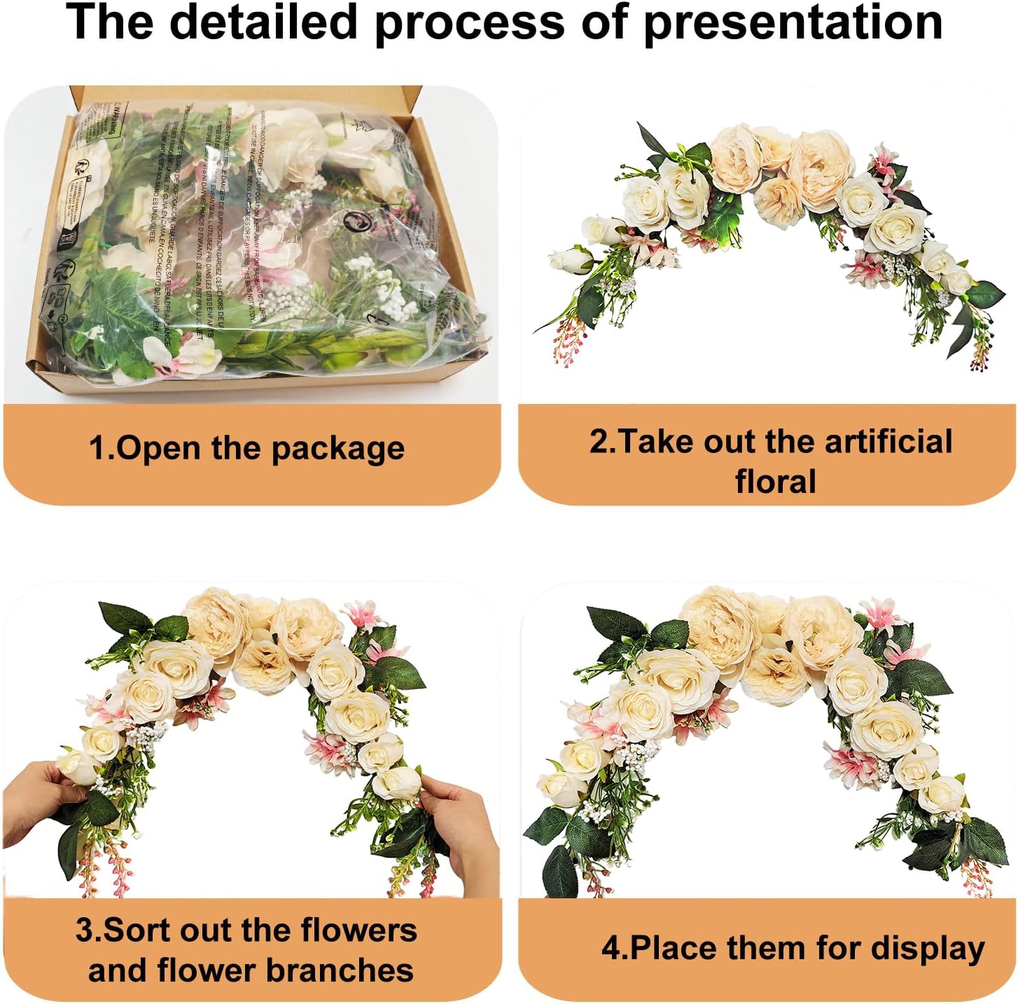 OrgMemory Artificial Floral Swag 20 Bent Length