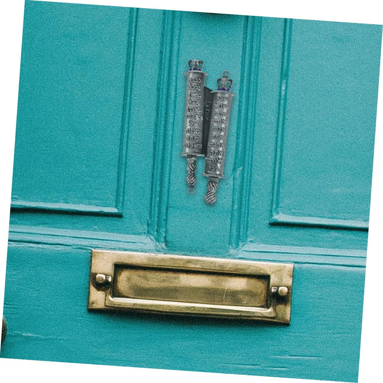 Metal Mezuzah with Engraved Blessing Scroll 2 Sets