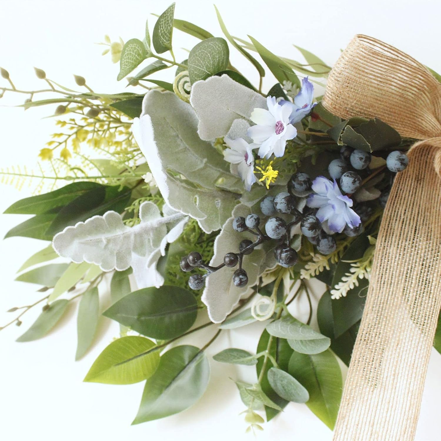 256 Inch Floral Swag with Daisy Flowers and Blue Berries
