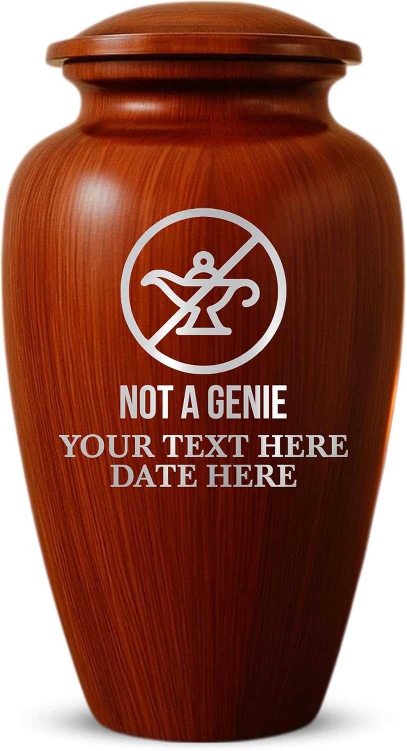Custom Cremation Urn with Painted Wood Finish and Metal Base