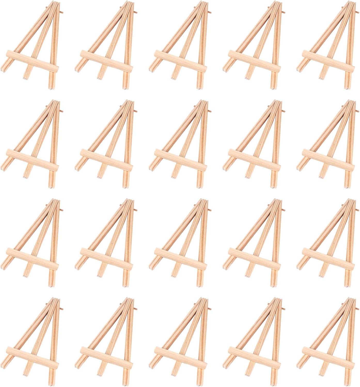 20 Pcs Small Wood Easels for Art and Display