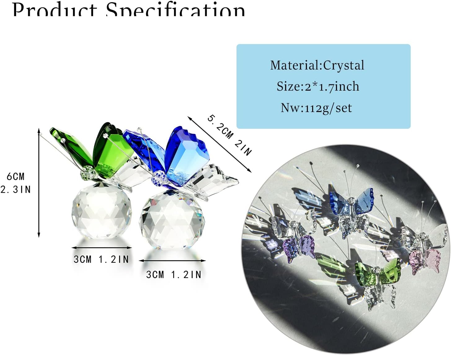 HD Butterfly Bird Crystal Figurine Set