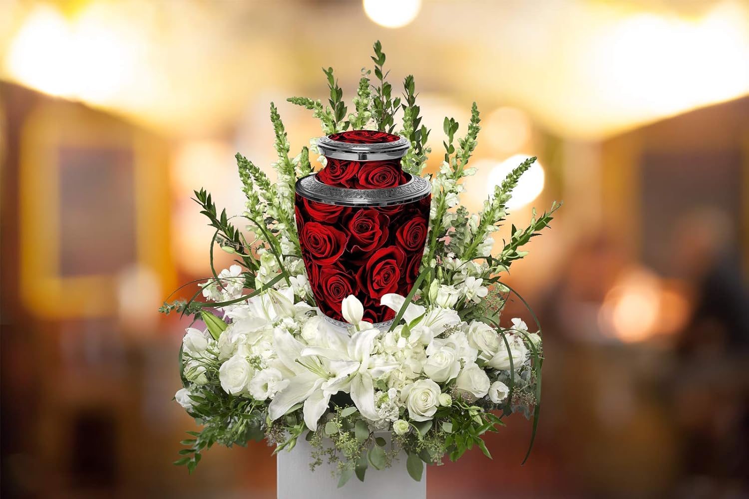 Crimson Rose Cremation Urn for Women