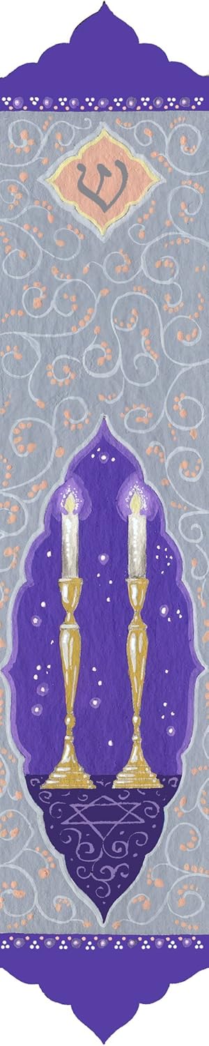 Candlesticks Mezuzah Case by Caspi Cards Art
