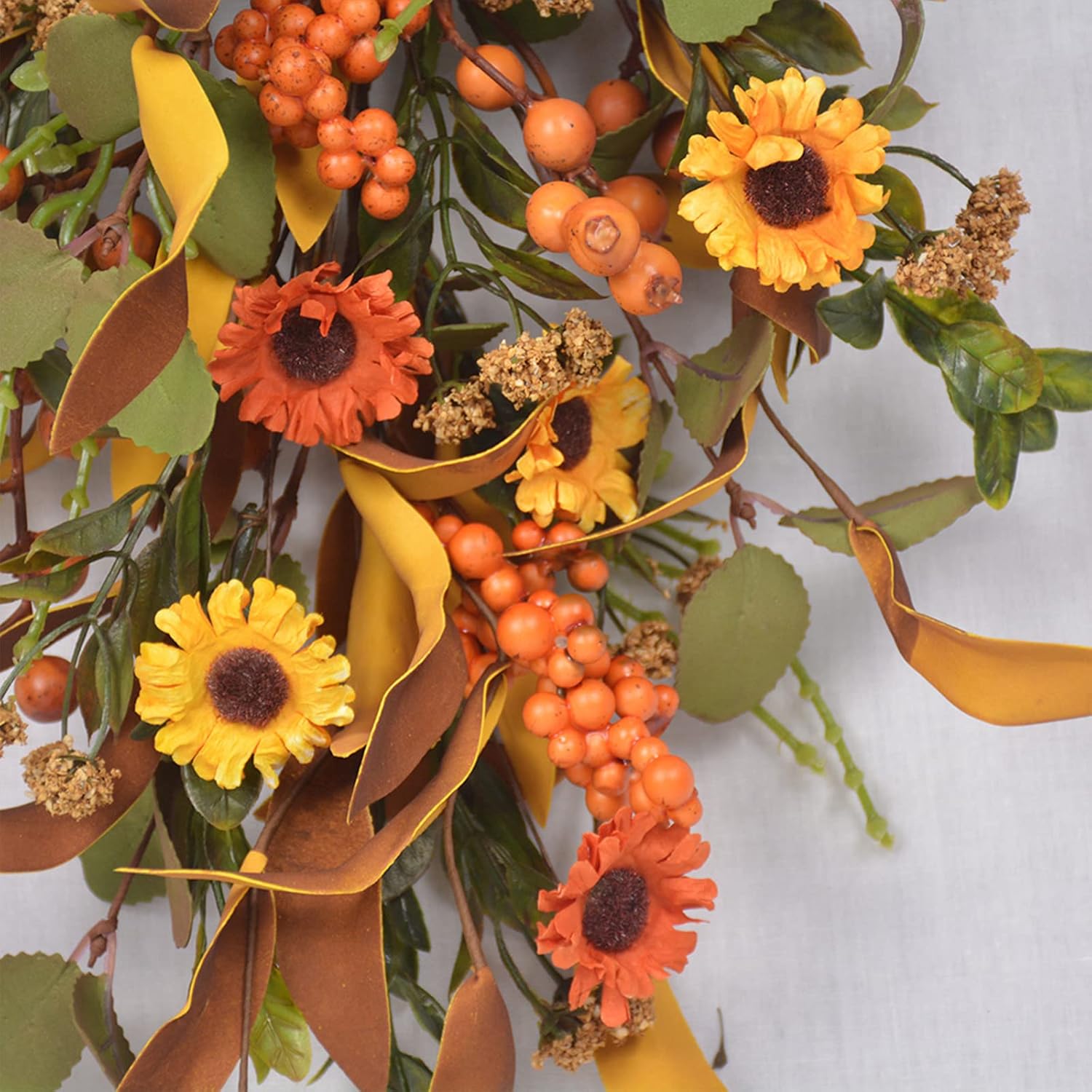 JUOPZKENN Fall Teardrop Swag for Front Door Decor