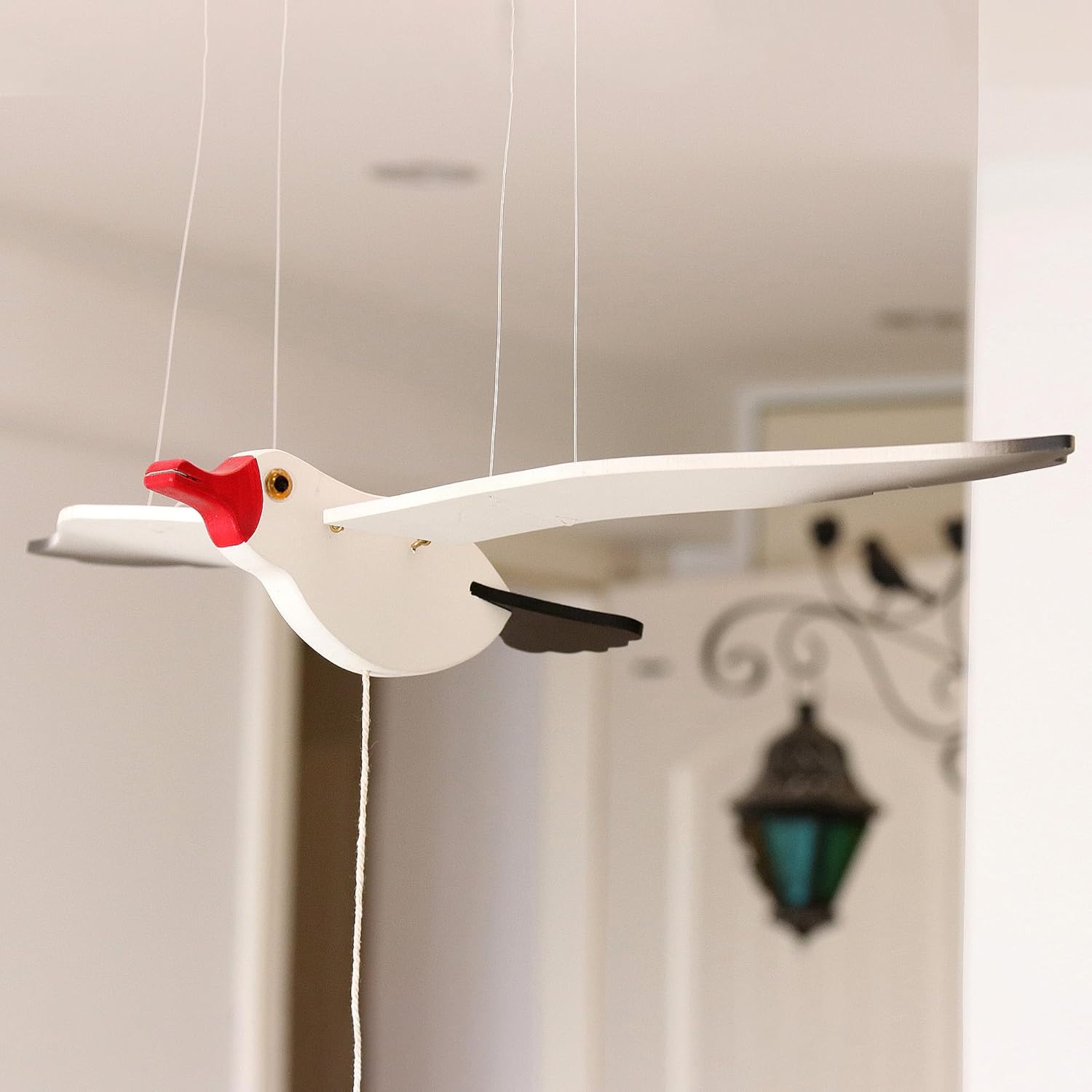 Wooden Seagull Mobile Nautical Decor 14 Inch