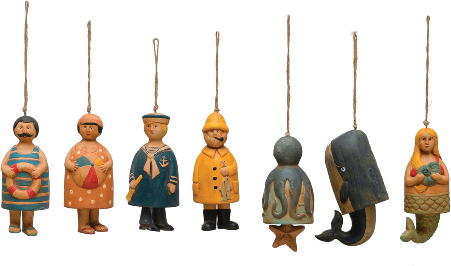 Creative Co-Op Decorative Nautical Figurine Bells Set of 7