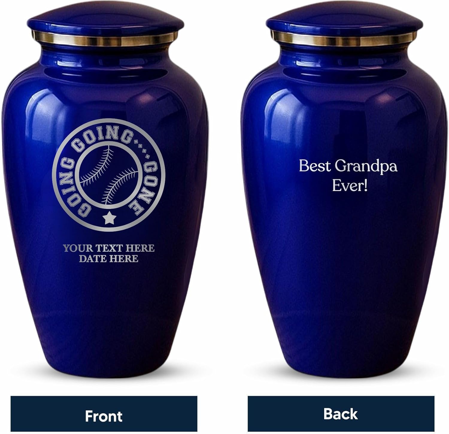 Custom Cremation Urn with Baseball Design Purple