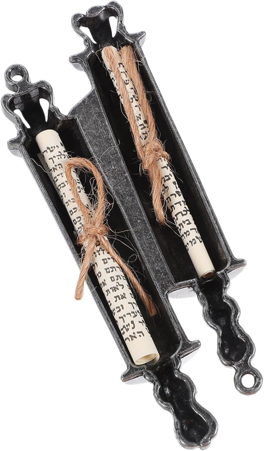 Kailiketiy Metal Mezuzah Scroll Set with Antique Finish