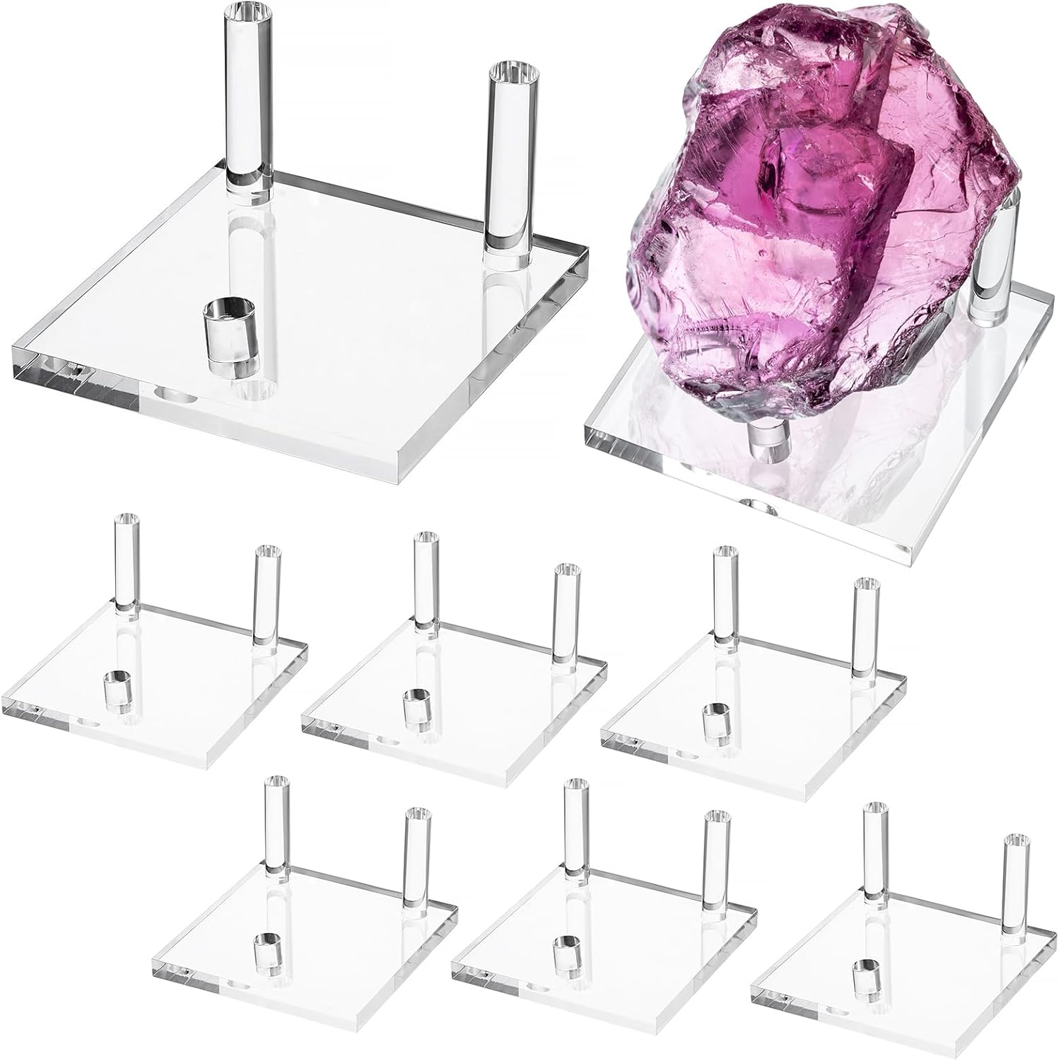 Hipiwe 8 Pack Clear Acrylic Easel Display Stand