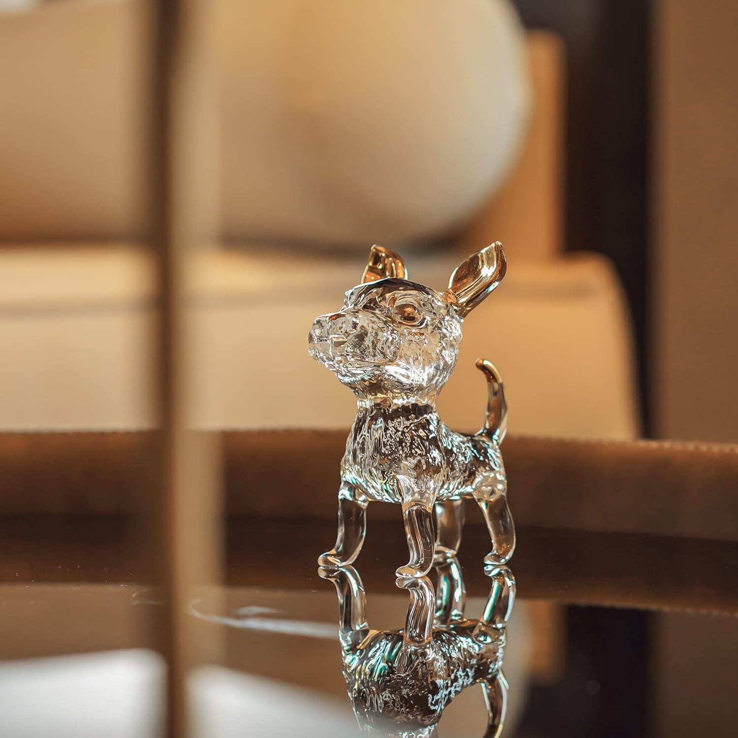 HD Pink Crystal Butterfly and Dog Figurine Collection 1