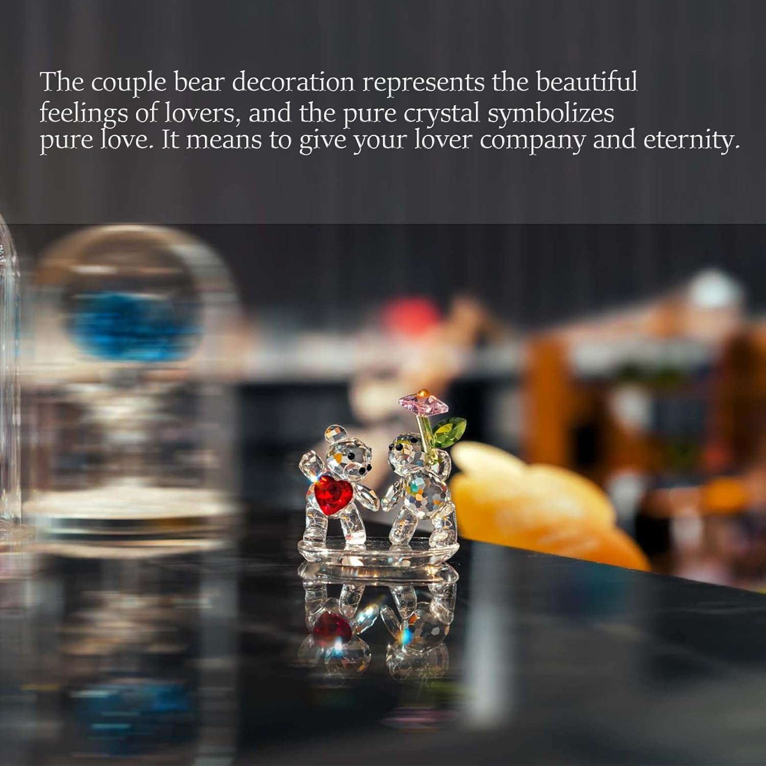 HD Crystal Butterfly and Bear Figurine Set