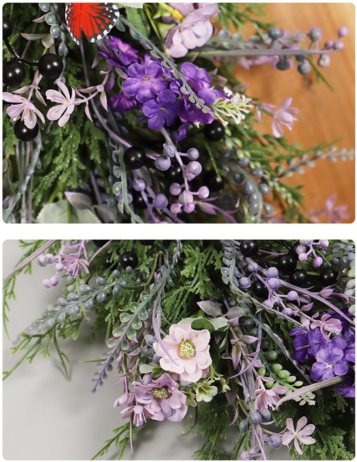 Floral Teardrop Swag Wreath for Front Door