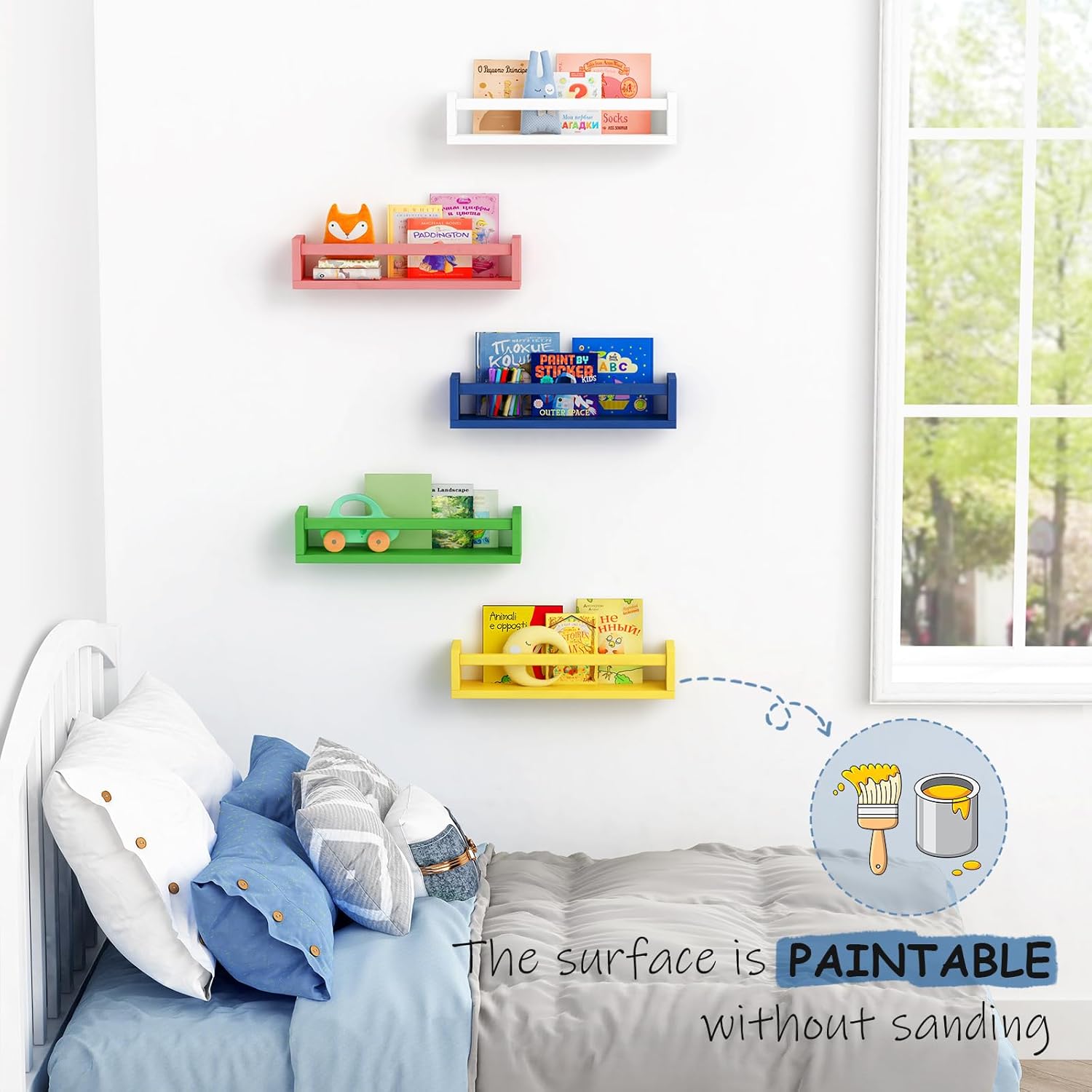 Harwaya Floating Book Shelves for Wall Set of 3